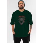 Ankhises Game of Thrones Ön Baskılı Zümrüt Yeşili Oversize t-shirt Bisiklet Yaka pamuk Erkek Kadın