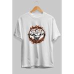 Ankhises Gym , Spor , Fitness Serisi 10 Ön Baskılı Oversize T-Shirt Erkek Kadın Pamuk Bisiklet Yaka Tişort - Beyaz - XL