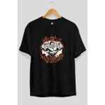 Ankhises Gym , Spor , Fitness Serisi 10 Ön Baskılı Oversize T-Shirt Erkek Kadın Pamuk Bisiklet Yaka Tişort - Siyah - XL