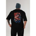 Ankhises Gym , Spor , Fitness Serisi 13 Arka Baskılı Oversize T-Shirt Erkek Kadın Pamuk Bisiklet Yaka Tişort - Siyah