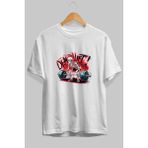 Ankhises Gym , Spor , Fitness Serisi 17 Ön Baskılı Oversize T-Shirt Erkek Kadın Pamuk Bisiklet Yaka Tişort - Beyaz - XL