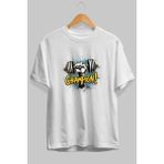 Ankhises Gym , Spor , Fitness Serisi 21 Ön Baskılı Oversize T-Shirt Erkek Kadın Pamuk Bisiklet Yaka Tişort - Beyaz - XL