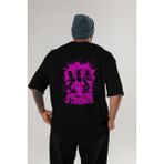 Ankhises Gym , Spor , Fitness Serisi 34 Arka Baskılı Oversize T-Shirt Erkek Kadın Pamuk Bisiklet Yaka Tişort - Siyah - XL