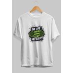 Ankhises Gym , Spor , Fitness Serisi 4 Ön Baskılı Oversize T-Shirt Erkek Kadın Pamuk Bisiklet Yaka Tişort - Beyaz - XL