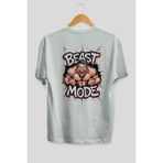 Ankhises Gym , Spor , Fitness Serisi 40 Arka Baskılı Oversize T-Shirt Erkek Kadın Pamuk Bisiklet Yaka Tişort - Beyaz - XL