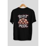 Ankhises Gym , Spor , Fitness Serisi 40 Arka Baskılı Oversize T-Shirt Erkek Kadın Pamuk Bisiklet Yaka Tişort - Siyah