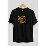 Ankhises Gym , Spor , Fitness Serisi 41 Ön Baskılı Oversize T-Shirt Erkek Kadın Pamuk Bisiklet Yaka Tişort - Siyah - XL