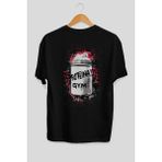 Ankhises Gym , Spor , Fitness Serisi 47 Arka Baskılı Oversize T-Shirt Erkek Kadın Pamuk Bisiklet Yaka Tişort - Siyah