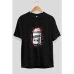 Ankhises Gym , Spor , Fitness Serisi 47 Ön Baskılı Oversize T-Shirt Erkek Kadın Pamuk Bisiklet Yaka Tişort - Siyah - XL