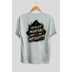 Ankhises Gym , Spor , Fitness Serisi 49 Arka Baskılı Oversize T-Shirt Erkek Kadın Pamuk Bisiklet Yaka Tişort - Beyaz - XL
