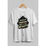 Ankhises Gym , Spor , Fitness Serisi 49 Ön Baskılı Oversize T-Shirt Erkek Kadın Pamuk Bisiklet Yaka Tişort - Beyaz