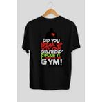 Ankhises Gym , Spor , Fitness Serisi 50 Arka Baskılı Oversize T-Shirt Erkek Kadın Pamuk Bisiklet Yaka Tişort - Siyah