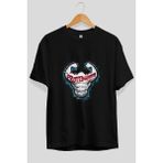 Ankhises Gym , Spor , Fitness Serisi 59 Ön Baskılı Oversize T-Shirt Erkek Kadın Pamuk Bisiklet Yaka Tişort - Siyah