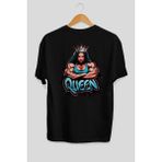 Ankhises Gym , Spor , Fitness Serisi 62 Arka Baskılı Oversize T-Shirt Erkek Kadın Pamuk Bisiklet Yaka Tişort - Siyah