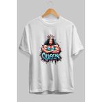 Ankhises Gym , Spor , Fitness Serisi 62 Ön Baskılı Oversize T-Shirt Erkek Kadın Pamuk Bisiklet Yaka Tişort - Beyaz