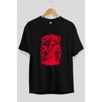 Ankhises Gym , Spor , Fitness Serisi 64 Ön Baskılı Oversize T-Shirt Erkek Kadın Pamuk Bisiklet Yaka Tişort - Siyah - XL