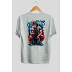 Ankhises Gym , Spor , Fitness Serisi 65 Arka Baskılı Oversize T-Shirt Erkek Kadın Pamuk Bisiklet Yaka Tişort - Beyaz - XL