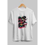 Ankhises Gym , Spor , Fitness Serisi 66 Ön Baskılı Oversize T-Shirt Erkek Kadın Pamuk Bisiklet Yaka Tişort - Beyaz - XL