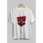 Ankhises Gym , Spor , Fitness Serisi 67 Ön Baskılı Oversize T-Shirt Erkek Kadın Pamuk Bisiklet Yaka Tişort - Beyaz - XL