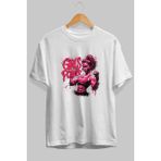 Ankhises Gym , Spor , Fitness Serisi 70 Ön Baskılı Oversize T-Shirt Erkek Kadın Pamuk Bisiklet Yaka Tişort - Beyaz - XL