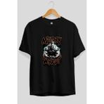 Ankhises Gym , Spor , Fitness Serisi 74 Ön Baskılı Oversize T-Shirt Erkek Kadın Pamuk Bisiklet Yaka Tişort - Siyah