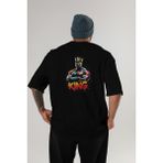Ankhises Gym , Spor , Fitness Serisi 79 Arka Baskılı Oversize T-Shirt Erkek Kadın Pamuk Bisiklet Yaka Tişort - Siyah