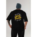 Ankhises Gym , Spor , Fitness Serisi 8 Arka Baskılı Oversize T-Shirt Erkek Kadın Pamuk Bisiklet Yaka Tişort - Siyah - XL