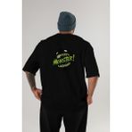 Ankhises Gym , Spor , Fitness Serisi 81 Arka Baskılı Oversize T-Shirt Erkek Kadın Pamuk Bisiklet Yaka Tişort - Siyah - XL