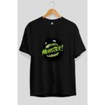 Ankhises Gym , Spor , Fitness Serisi 81 Ön Baskılı Oversize T-Shirt Erkek Kadın Pamuk Bisiklet Yaka Tişort - Siyah