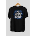 Ankhises Gym , Spor , Fitness Serisi 86 Arka Baskılı Oversize T-Shirt Erkek Kadın Pamuk Bisiklet Yaka Tişort - Siyah