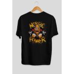 Ankhises Gym , Spor , Fitness Serisi 88 Arka Baskılı Oversize T-Shirt Erkek Kadın Pamuk Bisiklet Yaka Tişort - Siyah - XL