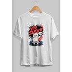 Ankhises Gym , Spor , Fitness Serisi 90 Ön Baskılı Oversize T-Shirt Erkek Kadın Pamuk Bisiklet Yaka Tişort - Beyaz