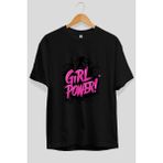 Ankhises Gym , Spor , Fitness Serisi 92 Ön Baskılı Oversize T-Shirt Erkek Kadın Pamuk Bisiklet Yaka Tişort - Siyah