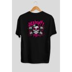 Ankhises Gym , Spor , Fitness Serisi 93 Arka Baskılı Oversize T-Shirt Erkek Kadın Pamuk Bisiklet Yaka Tişort - Siyah