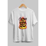 Ankhises Gym , Spor , Fitness Serisi 94 Ön Baskılı Oversize T-Shirt Erkek Kadın Pamuk Bisiklet Yaka Tişort - Beyaz