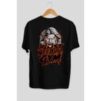 Ankhises Gym , Spor , Fitness Serisi 99 Arka Baskılı Oversize T-Shirt Erkek Kadın Pamuk Bisiklet Yaka Tişort - Siyah - XL