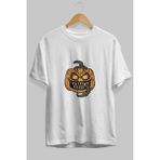 ankhises Halloween Ön Baskılı Beyaz Oversize T-Shirt Erkek Kadın Bisiklet Yaka - M