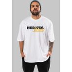ankhises Herkes Yolunda Ön Baskılı Beyaz Oversize T-Shirt Erkek Kadın Bisiklet Yaka