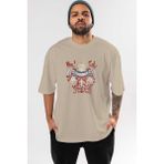 Ankhises Himiko Toga 1 Anime Ön Baskılı Bej Oversize T-Shirt Erkek Kadın
