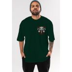 Ankhises Himiko Toga 1 Ön Sol Baskılı Oversize T-Shirt Erkek Kadın Unisex Pamuk Bisiklet Yaka Tişort - Zümrüt Yeşili