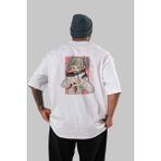 ankhises Himiko Toga Anime Arka Baskılı Beyaz Oversize T-Shirt Pamuk Erkek Kadın - XL