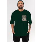 Ankhises Himiko Toga Ön Sol Baskılı Oversize T-Shirt Erkek Kadın Unisex Pamuk Bisiklet Yaka Tişort - Zümrüt Yeşili