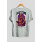 Ankhises Julius Caesar Arka Baskılı Beyaz Oversize T-Shirt Erkek Kadın Pamuk Bisiklet Yaka Tişort - XL