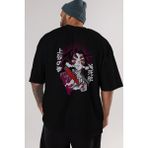 ankhises Kokushibo Demon Slayer Anime Arka Baskılı Siyah Oversize T-Shirt Erkek Kadın