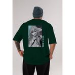 Ankhises Marin Kitagawa 1 Anime Arka Baskılı Zümrüt Yeşili Oversize T-Shirt Pamuk Erkek Kadın - XL