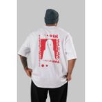 ankhises Marın Kıtagawa Anime Arka Baskılı Beyaz Oversize T-Shirt Pamuk Erkek Kadın