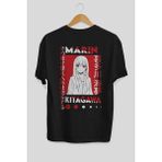 ankhises Marın Kıtagawa Anime Arka Baskılı Siyah Oversize T-Shirt Erkek Kadın
