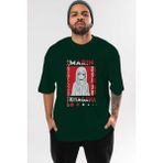 Ankhises Marın Kıtagawa Anime Ön Baskılı Zümrüt Yeşili Oversize T-Shirt Erkek Kadın - XL