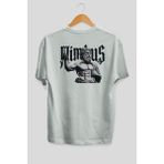 Ankhises Mimbus Zeus Arka Baskılı Beyaz Oversize T-Shirt Erkek Kadın Pamuk Bisiklet Yaka Tişort - XL