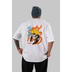ankhises Naruto Uzumaki 1 Anime Arka Baskılı Beyaz Oversize T-Shirt Pamuk Erkek Kadın - XL